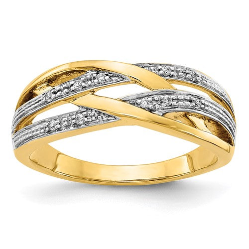 14k rhodium diamond ring from Solomon Jewelers featuring sparkling diamonds and a sleek band design.