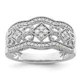 14k white gold vintage diamond ring featuring intricate design and sparkling diamonds, crafted by Solomon Jewelers.
