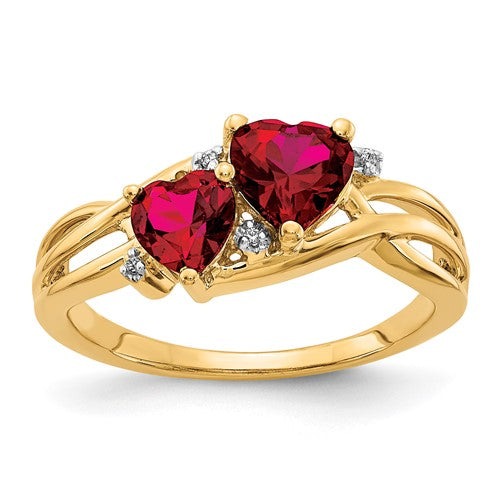 14k-lab-created-ruby-and-diamond-double-heart-ring-SolomonJeweler-Wichita-KS-CustomJewelry