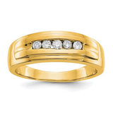 14k gold men's diamond 5-stone ring featuring sparkling diamonds set in a classic jewelry design