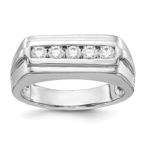 14k-white-gold-diamond-5-stone-mens-ring-SolomonJeweler-Wichita-KS-CustomJewelry