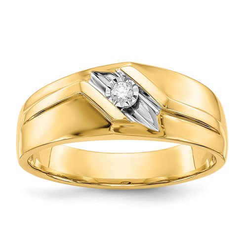 14k gold and rhodium diamond men's ring with intricate design, showcasing sparkling diamonds and high-quality craftsmanship.