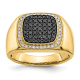 14k black and white diamond men's ring featuring a sleek design, crafted by Solomon Jewelers, jewelry ring for men.