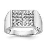 14k white gold men's diamond ring with a sleek design, featuring sparkling diamonds set in Solomon Jewelers jewelry ring.