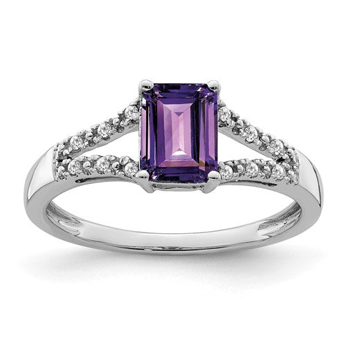 14k-white-gold-emerald-cut-amethyst-and-diamond-ring-SolomonJeweler-Wichita-KS-CustomJewelry