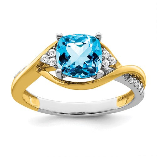14k-two-tone-cushion-blue-topaz-and-diamond-ring-SolomonJeweler-Wichita-KS-CustomJewelry