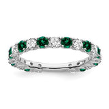 14k-white-gold-created-emerald-and-diamond-band-SolomonJeweler-Wichita-KS-CustomJewelry