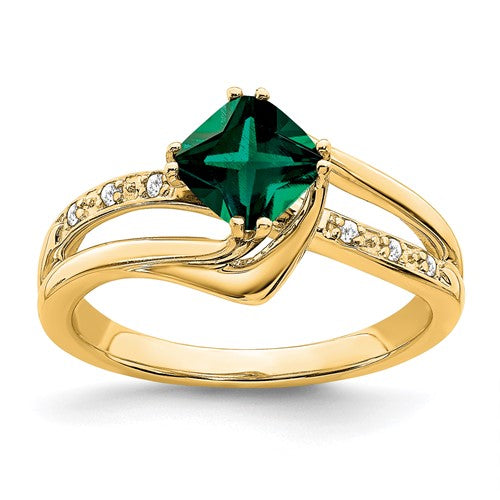 14k-created-emerald-and-diamond-ring-SolomonJeweler-Wichita-KS-CustomJewelry