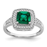 14k-white-gold-cushion-created-emerald-and-diamond-halo-ring-SolomonJeweler-Wichita-KS-CustomJewelry
