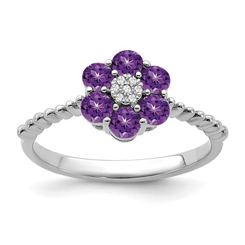 14k-white-gold-amethyst-and-diamond-floral-ring-SolomonJeweler-Wichita-KS-CustomJewelry