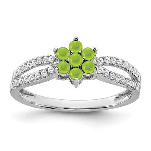 14k-white-gold-peridot-and-diamond-floral-ring-SolomonJeweler-Wichita-KS-CustomJewelry