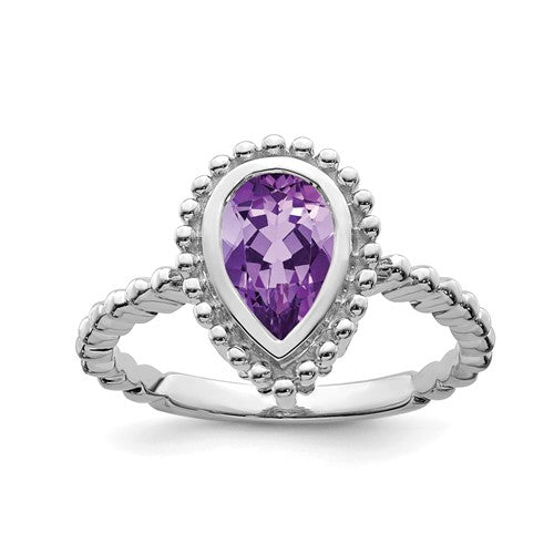 14k-white-gold-pear-amethyst-ring-SolomonJeweler-Wichita-KS-CustomJewelry