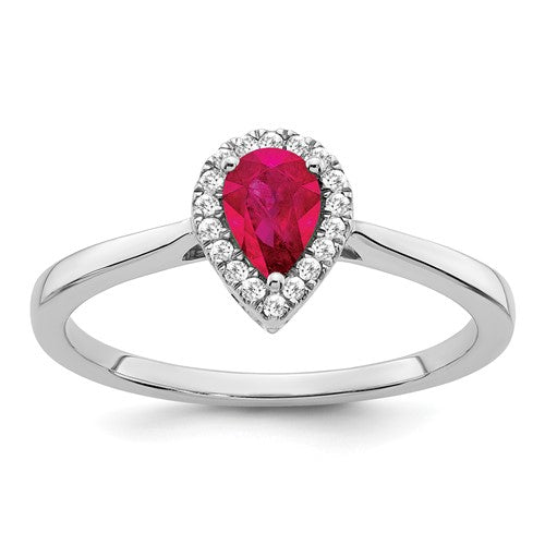 14k-white-gold-pear-ruby-and-diamond-halo-ring-SolomonJeweler-Wichita-KS-CustomJewelry