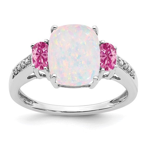 14k-white-gold-created-opal-created-pink-sapphire-diamond-ring-SolomonJeweler-Wichita-KS-CustomJewelry