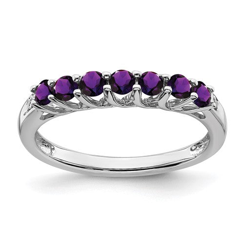 14k-white-gold-amethyst-and-diamond-7-stone-ring-SolomonJeweler-Wichita-KS-CustomJewelry