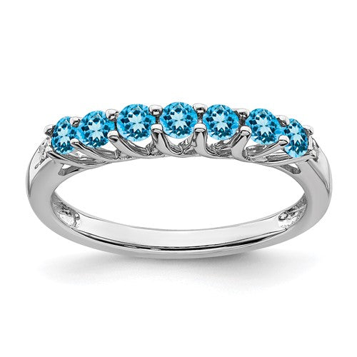 14k-white-gold-blue-topaz-and-diamond-7-stone-ring-SolomonJeweler-Wichita-KS-CustomJewelry