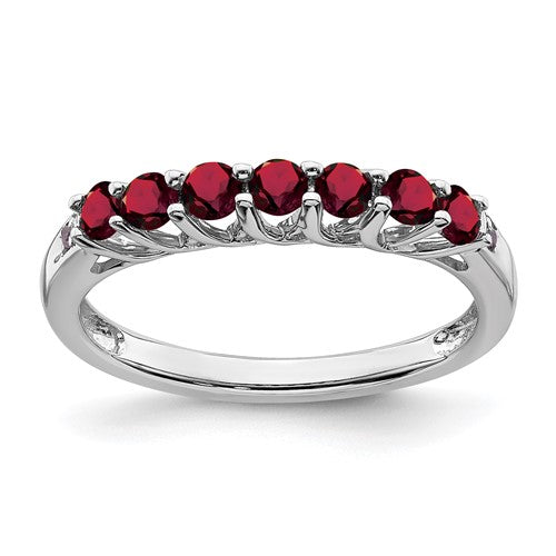 14k-white-gold-created-ruby-and-diamond-7-stone-ring-SolomonJeweler-Wichita-KS-CustomJewelry