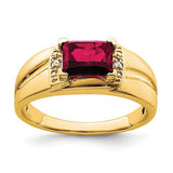 14k-emerald-cut-created-ruby-and-diamond-mens-ring-SolomonJeweler-Wichita-KS-CustomJewelry