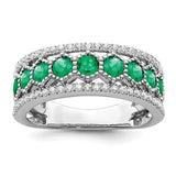 14k-white-gold-polished-emerald-and-diamond-ring-SolomonJeweler-Wichita-KS-CustomJewelry