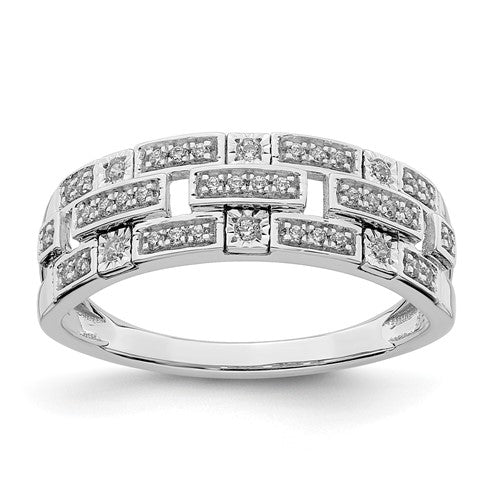 14k white gold fancy diamond ring with polished finish, featuring sparkling diamonds, crafted by Solomon Jewelers.