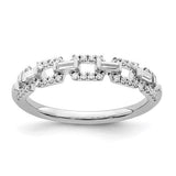 14k white gold diamond ring with polished square design, featuring sparkling diamonds, from Solomon Jewelers.