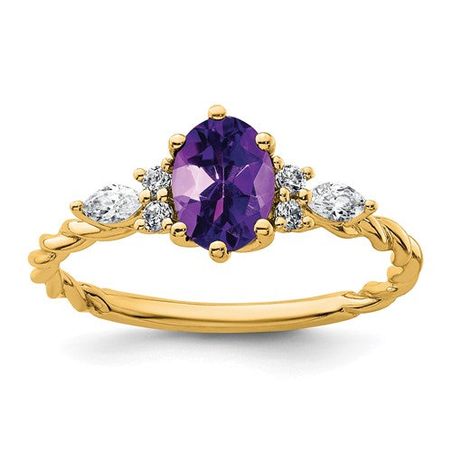 14k-polished-diamond-and-amethyst-twisted-ring-SolomonJeweler-Wichita-KS-CustomJewelry