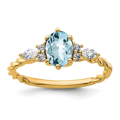 14k-polished-diamond-and-aquamarine-twisted-ring-SolomonJeweler-Wichita-KS-CustomJewelry