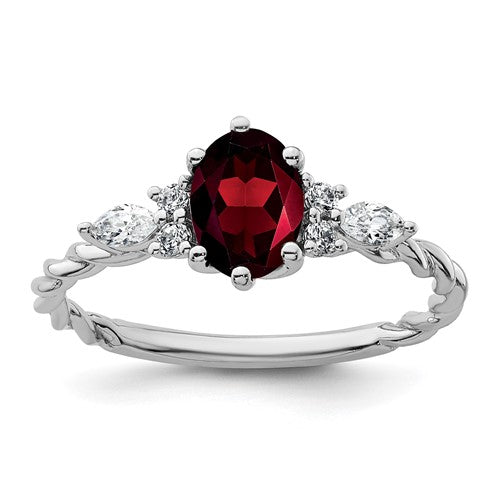 14k-white-gold-polished-diamond-and-garnet-twisted-ring-SolomonJeweler-Wichita-KS-CustomJewelry