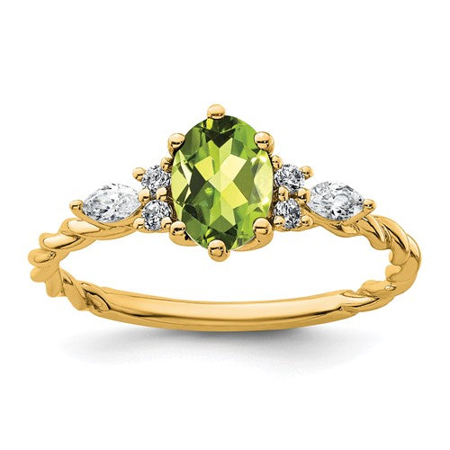 14k-polished-diamond-and-peridot-twisted-ring-SolomonJeweler-Wichita-KS-CustomJewelry