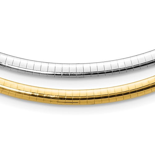 14k-4mm-reversible-white-yellow-domed-omega-necklace-SolomonJeweler-Wichita-KS-CustomJewelry