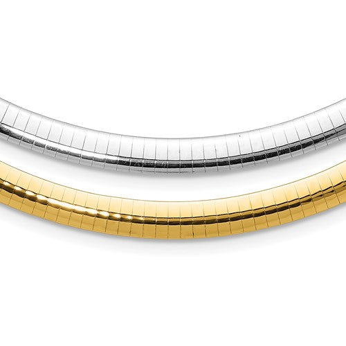 14k-6mm-reversible-white-yellow-domed-omega-necklace-SolomonJeweler-Wichita-KS-CustomJewelry