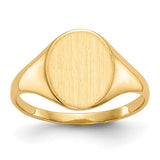 14k gold closed back signet ring with 9.5x11.0mm face, jewelry ring from Solomon Jewelers, showcasing detailed craftsmanship.