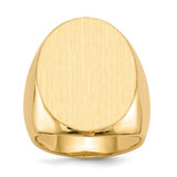 14k gold men's signet ring with a closed back, measuring 19.0x26.5mm, featuring a classic jewelry design.