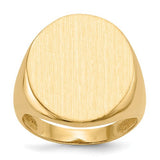 14k gold open back men's signet ring with 18x22mm face, showcasing a classic jewelry design from Solomon Jewelers.