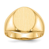 14k gold men's signet ring with open back and 12.0x14.5mm face, featuring a classic jewelry design by Solomon Jewelers.