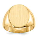 14k gold closed back signet ring with 12.0x13.5mm face, Solomon Jewelers jewelry, showcasing a polished, elegant design