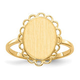 14k gold open back signet ring with 9.0x12.0mm face, showcasing a classic jewelry ring design by Solomon Jewelers.
