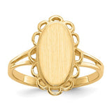 14k gold open back signet ring with 7.0x13.0mm size, elegant jewelry piece from Solomon Jewelers