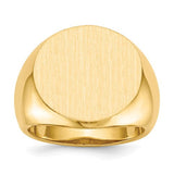 14k gold open back men's signet ring with 18x18mm face, featuring a sleek design, by Solomon Jewelers.