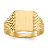 14k gold closed back signet ring with 8.0x9.5mm face, showcasing a classic jewelry ring design from Solomon Jewelers.