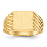 14k gold closed back signet ring with 9.0x9.0mm face, showcasing a classic jewelry ring design from Solomon Jewelers.