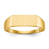 14k gold closed back signet ring with 12.0x5.5mm face, crafted by Solomon Jewelers, shown in a close-up view.