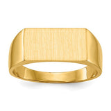 14k gold closed back signet ring with 13.0x7.0mm face, featuring a classic jewelry ring design from Solomon Jewelers.