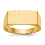 14k gold men's signet ring with a closed back, 16.5x8.0mm size, featuring a polished finish and classic design.