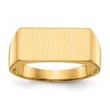 14k gold open back men's signet ring with 16.5x8.0mm face, Solomon Jewelers jewelry ring, detailed and stylish design
