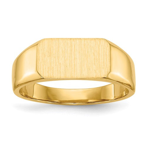 14k gold signet ring with 11.5x6.5mm closed back design, jewelry ring by Solomon Jewelers, shown in RS420.jpg