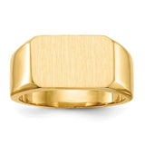 14k gold men's signet ring with a 15.0x10.0mm closed back design, showcasing a classic jewelry style.