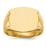 14k gold men's signet ring with a closed back, measuring 16.5x15.0mm, featuring a polished finish and classic design.