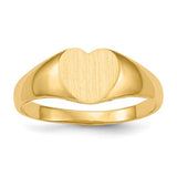 14k gold closed back heart signet ring with 8.0x6.5mm face from Solomon Jewelers, showcasing intricate jewelry craftsmanship.