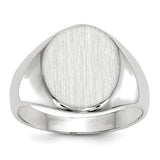 14k white gold signet ring with 10.0x11.5mm closed back design, crafted by Solomon Jewelers.